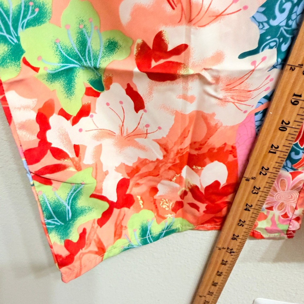 Natori Floral Pajama Pants Marrakech Garden Orange Women's Large Wide Leg - Picture 12 of 12